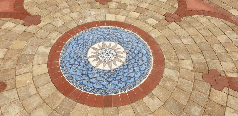 Blue Sola II - Sun Mosaic Medallion