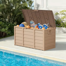 75 Gallon Heavy-Duty Outdoor Deck Box – Waterproof Patio Storage Box with Hinged Lid, Lockable & Easy Assembly by 2Dropme