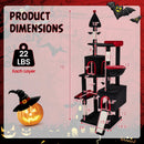 75 Inch Gothic Cat Tree with 2 Condos and Top Perch for Large Cats 20+ LBS by LJGDeals
