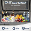 75 Quart Portable Hard Cooler with 6-Day Ice Retention and Wheels by LJGDeals