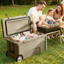 75 Quart Portable Hard Cooler with 6-Day Ice Retention and Wheels by LJGDeals