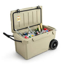 75 Quart Portable Cooler Rotomolded Ice Chest with Handles and Wheels by DirectDeals