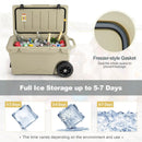 75 Quart Portable Cooler Rotomolded Ice Chest with Handles and Wheels by LJGDeals
