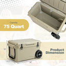 75 Quart Portable Cooler Rotomolded Ice Chest with Handles and Wheels by DirectDeals