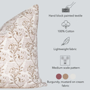 Magnolia Floral Block Printed Pillow Cover | Burgundy, Mustard by Apartment No.3