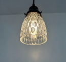 Clear Pebbled Texture Vintage Glass Pendant