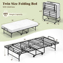 75 x 38 Inch Folding Bed with Mattress Twin Size Rolling Guest Bed by LJGDeals