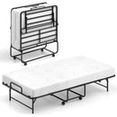 75 x 38 Inch Folding Bed with Mattress Twin Size Rolling Guest Bed by LJGDeals