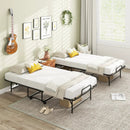 75 x 38 Inch Folding Bed with Mattress Twin Size Rolling Guest Bed by LJGDeals