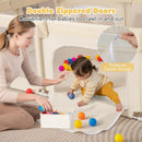 75 x 59 Inch Large Baby Playpen with Breathable Mesh and Zipper Doors-Beige by LJGDeals