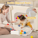 75 x 59 Inch Large Baby Playpen with Breathable Mesh and Zipper Doors-Beige