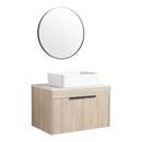30" Modern Design Float Bathroom Vanity With Ceramic Basin Set, Wall Mounted White Oak Vanity With Soft Close Door, KD-PackingD-Packing Pieces