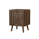 Double Drawer Bedside Table (Set of 2) - Walnut by HouseOfZazla