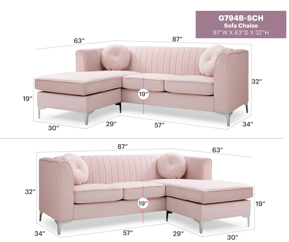 Delray - Micro Suede Sofa Chaise, photo 19 of 26