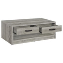 Nuberg - 2 Piece And End Table Set With Storage Drawers - Gray by HouseOfZazla