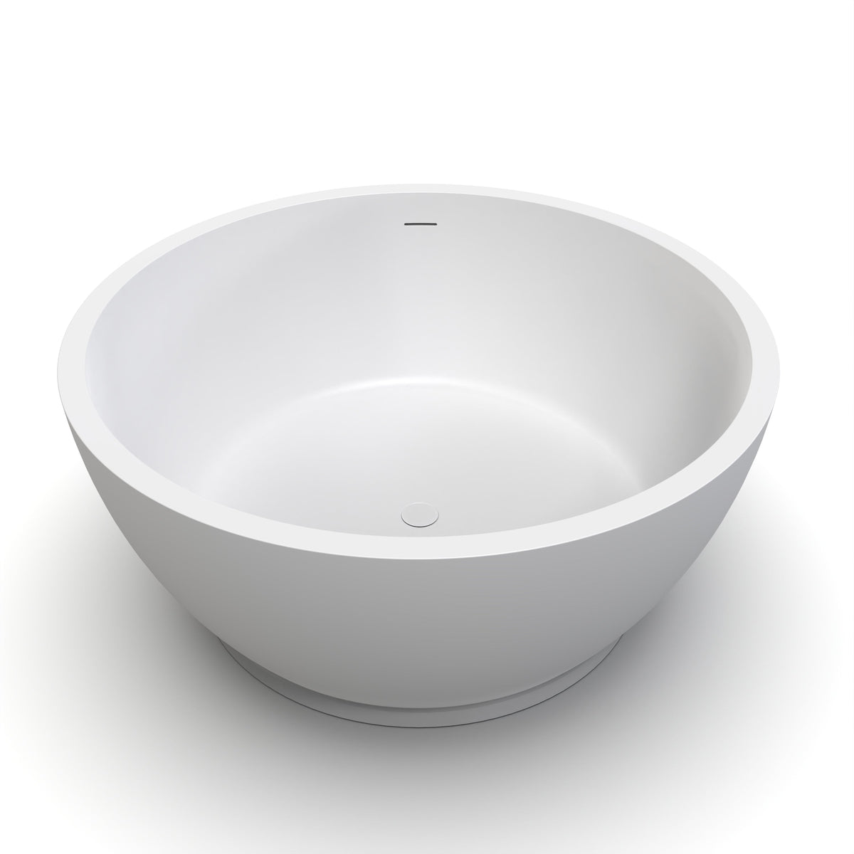 52.7 Inch Round Freestanding Solid Surface Soaking Bathtub, photo 5 of 9