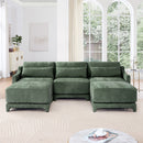 Stylish Sofa With Ottoman And Lumbar Pillows, Ergonomic Design by HouseOfZazla
