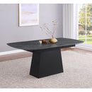 Idlewild - Extension Leaf Dining Table With Tapering Pedestal Base - Black by HouseOfZazla