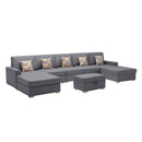 Nolan - Fabric 6 Piece Sectional Sofa With Pillows And Interchangeable Legs by HouseOfZazla