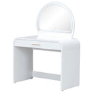 Makeup Vanity Table With Mirror Touch Screen Lighted Mirror, Dressing Table With Drawer For Bedroom - White by HouseOfZazla