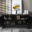 Refined Industrial 4 Door Credenza With Arc Legs & Clasps by Unique Piece Furniture