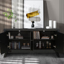 Refined Industrial 4 Door Credenza With Arc Legs & Clasps by HouseOfZazla