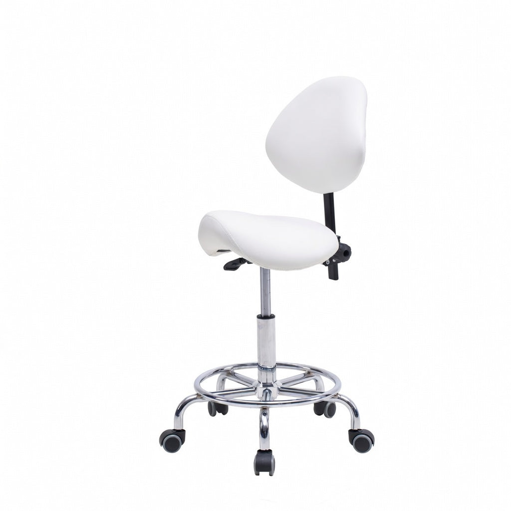 Saddle Stool Chair with Backrest - White, photo 7 of 10