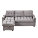 78.75" Reclining Sofa, Pull-Out Sofa Bed with USB and tape-c charging ports, L-Shaped Sectional Sofa with Reclining Storage and Arm Side Organizer Pocket Features, Living Room Comfort Sofa