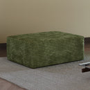 Green Plush Corduroy Sofa Ottoman