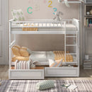 Twin Over Twin Bunk Bed With Drawers, Convertible Beds by Unique Piece Furniture
