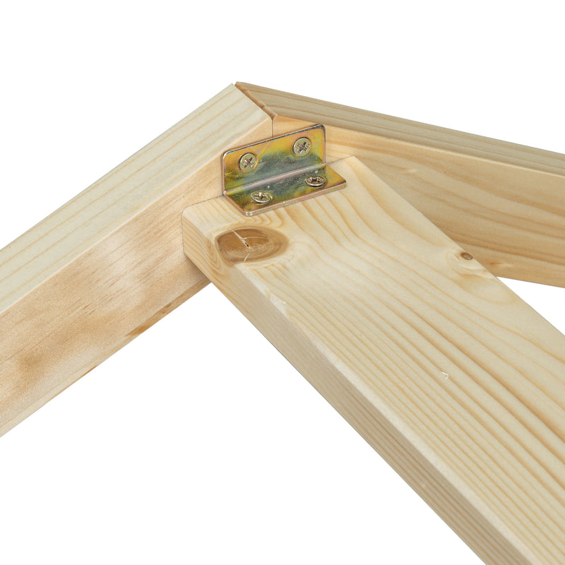 Double Twin House-Style Floor Bed with Fence, Guardrails, without door, Natural(Old Sku:W504P143318)