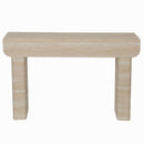 Entryway Table With 2 Hidden Handle Drawers For Entrance - Beige / Yellow