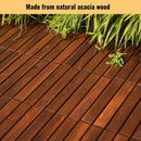 Interlocking Deck Tiles Striped Pattern Waterproof Brown by HouseOfZazla
