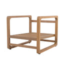 Acacia Wood Outdoor Set: 2 Club Chairs + Rustic Slat Side Table