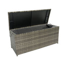 Lightweight Wicker Outdoor Storage Box Doubles As Side Table