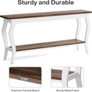 Console Table With Design, Extra Long Sofa Table For Living Entryway - Brown / White by HouseOfZazla