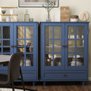 Minimalist Buffet Cabinet With Double Glass Doors And Drawer by HouseOfZazla