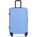 3 Piece Luggage Sets ABS Lightweight Suitcase with Two Hooks, Spinner Wheels, TSA Lock, (20/24/28) LIGHT BLUE