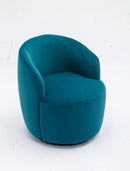 Swivel Accent Armchair Barrel Chair With Powder Coating Metal Ring by HouseOfZazla