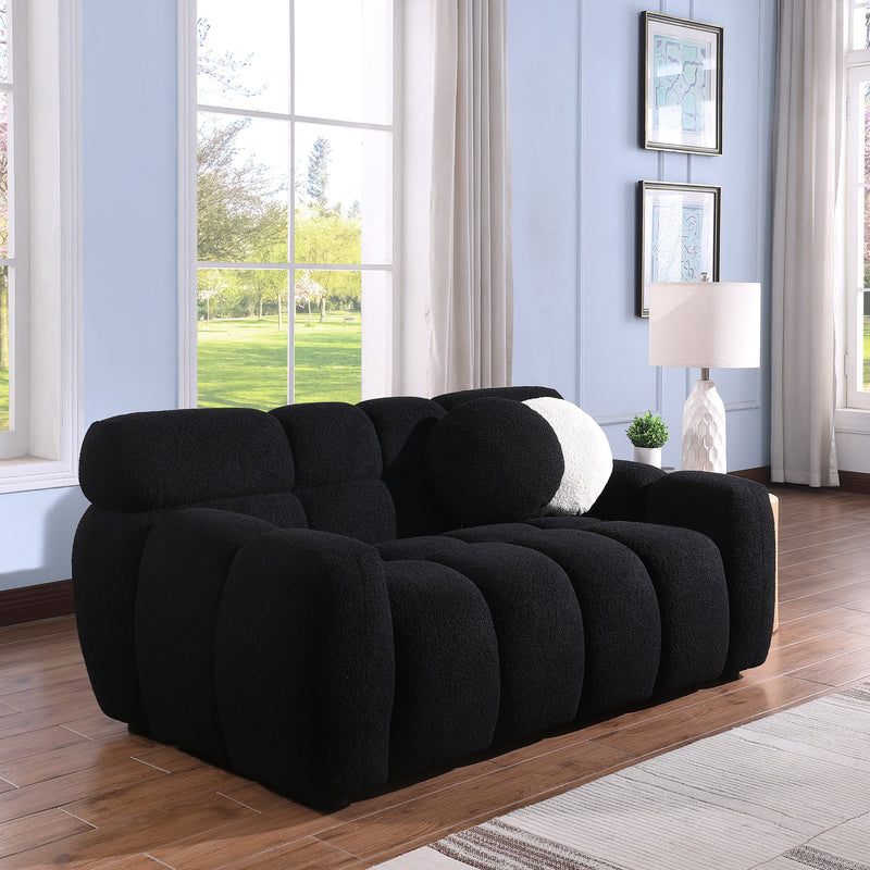 64.96 length, 35.83" deepth, human body structure for USA people, marshmallow sofa,boucle sofa, 2 seater, BEIGE BOUCLE