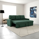 Convertible L Shaped Sectional Sleeper Sofa Bed, Saving Pull Out Couch by Unique Piece Furniture