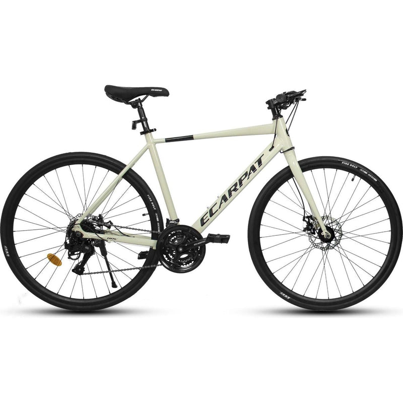 A28320-CREAM 700C Road Bike 21 Speed, Suspension Fork, Disc Brakes, Men's Women's Road Bike