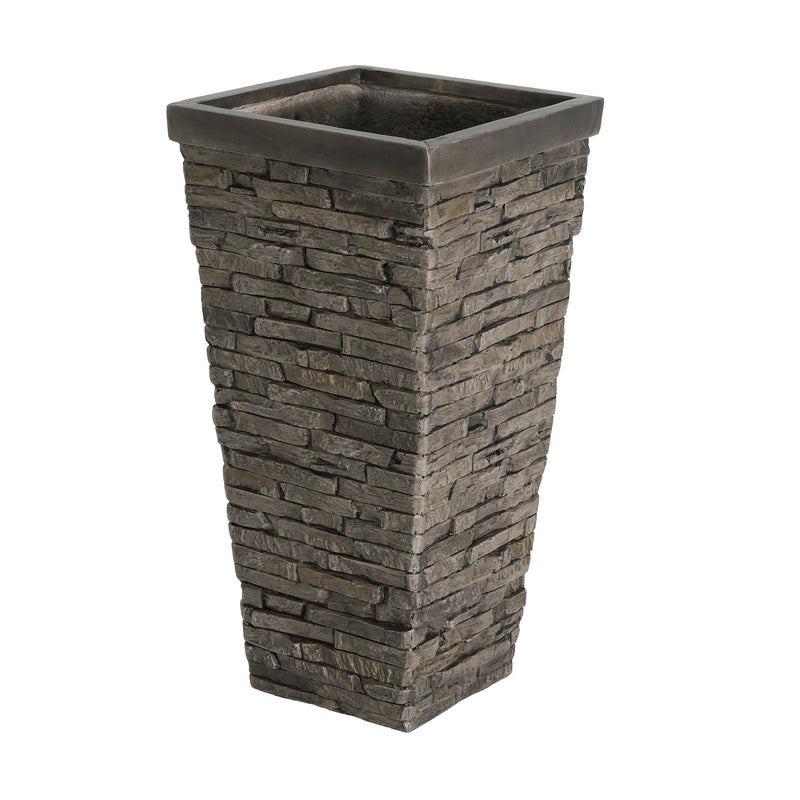 Tall Stone-Effect Square Planter, photo 6 of 10