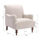 Sylvia - Striped Arm Chair - Natural by HouseOfZazla
