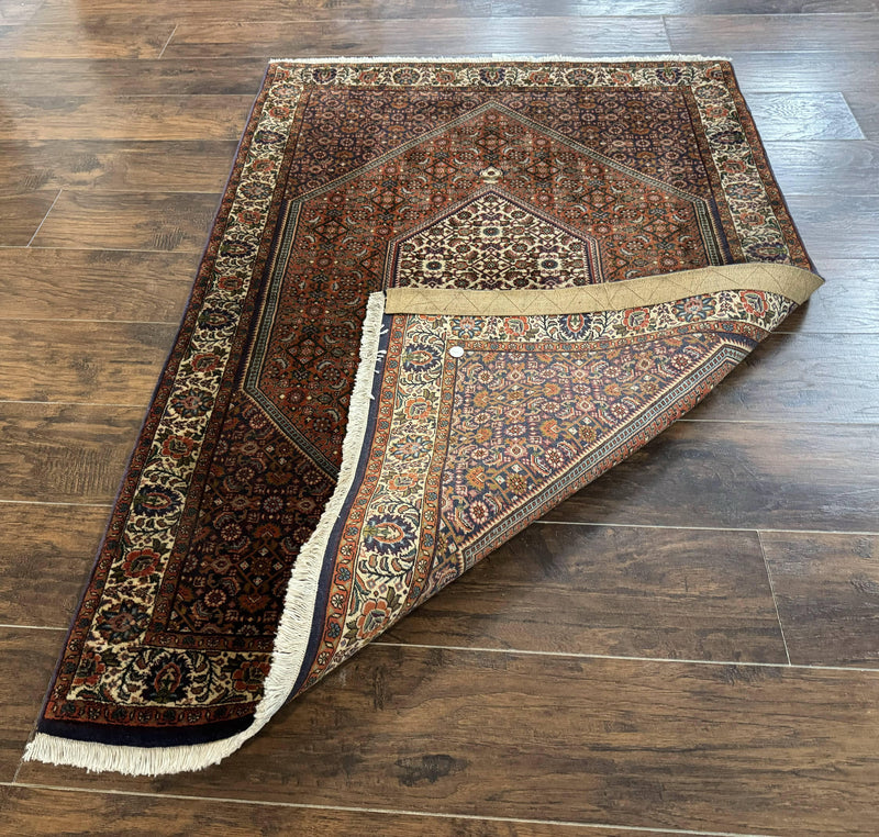Persian Bidjar Rug 4x5, Fine 290 KPSI, Herati Pattern