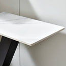 47.2"Modern Console Table, Exquisite shape design, Metal Frame with Adjustable foot pads for Entrance, Corridor, Living room & Office.(Black)