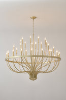 36-Light Gold Industrial Iron Candle Chandelier
