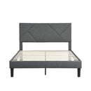 Upholstered Platform Bed Frame With Headboard, Wood Slat Support by Unique Piece Furniture