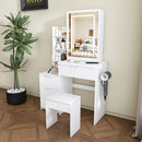 Modern Vanity Desk With 3 LED Lighting Modes, 4 Drawers by HouseOfZazla