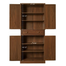 4 Door Storage Cabinet With 1 Drawer, With 4 Adjustable Inner Shelves by HouseOfZazla